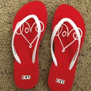 NEW Ellen DeGeneres EV1 "Love" Flip Flops Size 7
